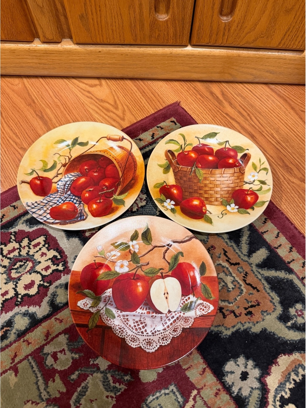 Noritake Vintage Red Apple Decorative Plates Set of 3